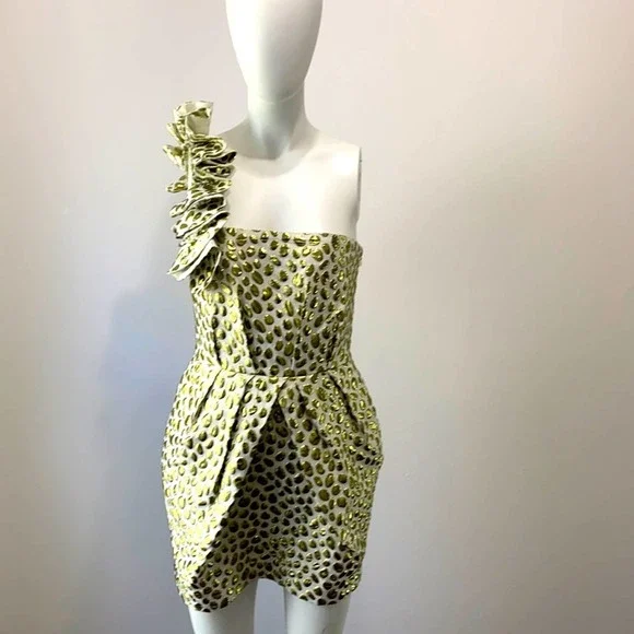 Aryn K | Dresses | 8s Inspired One Shoulder Gold Dress With Pockets | Poshmark Aryn K | Dresses | 8s Inspired One Shoulder Gold Dress With Pockets | Poshmark